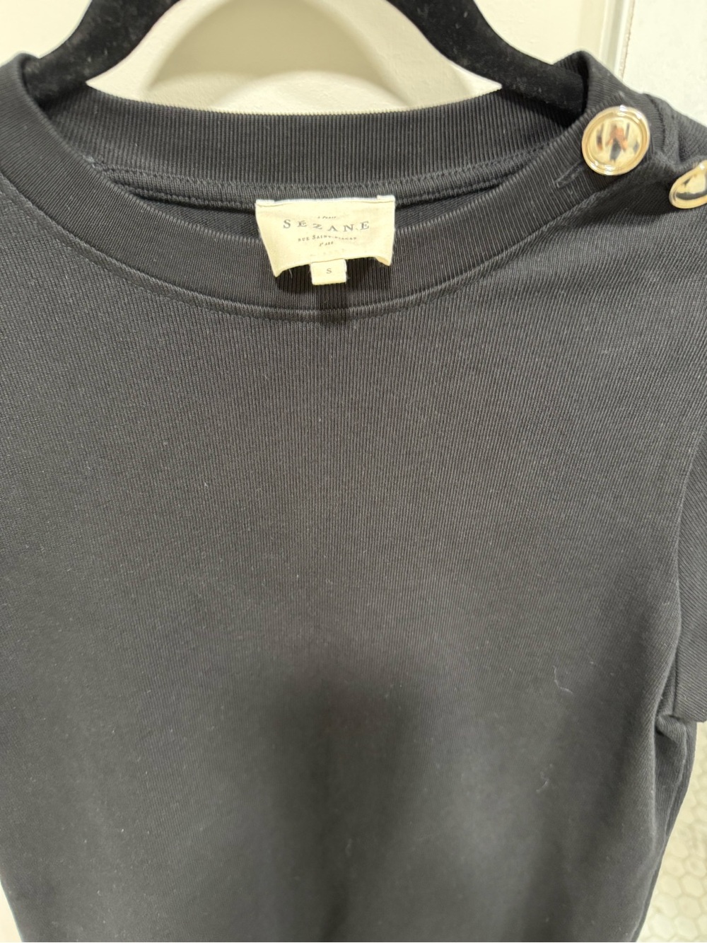 Sezane Emy Dress Black